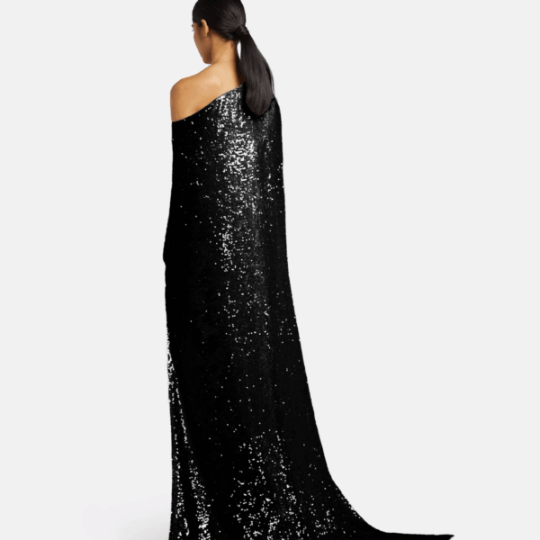 Cadenza Black Long Dress by Safiyaa ‚Äì luxury dresses in Black available at Luxury Shoes 