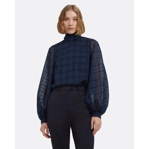 Carlie Top In Navy by Safiyaa ‚Äì luxury tops in Blue available at Luxury Shoes 