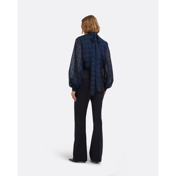 Carlie Top In Navy by Safiyaa ‚Äì luxury tops in Blue available at Luxury Shoes 