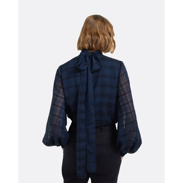 Carlie Top In Navy by Safiyaa ‚Äì luxury tops in Blue available at Luxury Shoes 