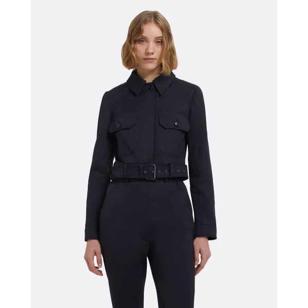Chelsea Jacket In Midnight Navy by Safiyaa ‚Äì luxury jackets in Blue available at Luxury Shoes 