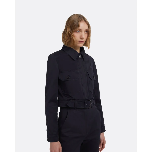 Chelsea Jacket In Midnight Navy by Safiyaa ‚Äì luxury jackets in Blue available at Luxury Shoes 