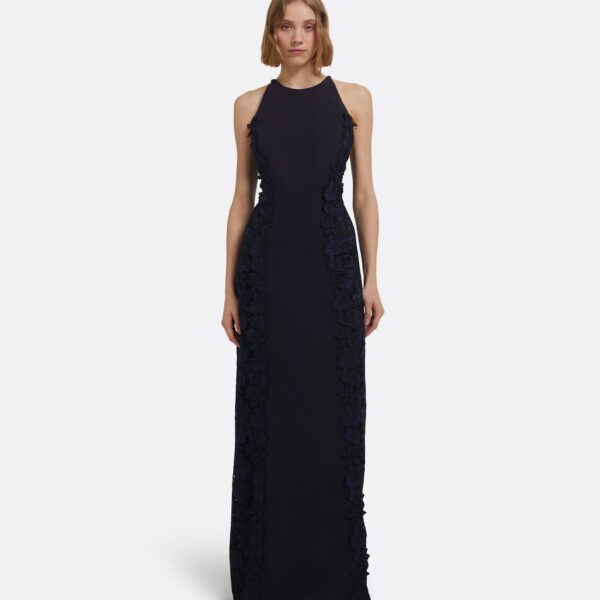 Dakota Long Dress In Midnight Navy by Safiyaa ‚Äì luxury dresses in Blue available at Luxury Shoes 