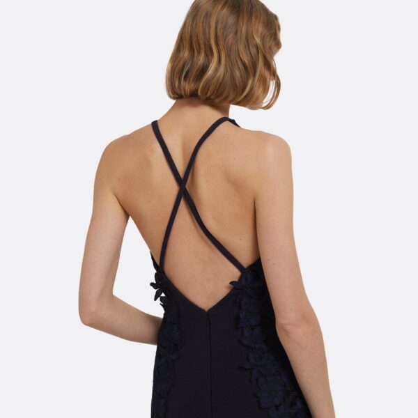 Dakota Long Dress In Midnight Navy by Safiyaa ‚Äì luxury dresses in Blue available at Luxury Shoes 