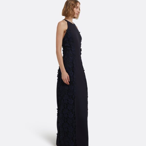 Dakota Long Dress In Midnight Navy by Safiyaa ‚Äì luxury dresses in Blue available at Luxury Shoes 