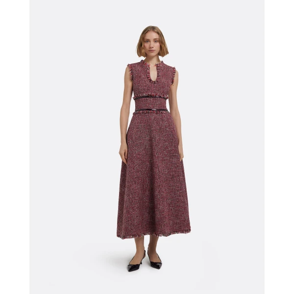 Dorothy Midi Dress In Multi-Pinks by Safiyaa ‚Äì luxury dresses in Pink available at Luxury Shoes 