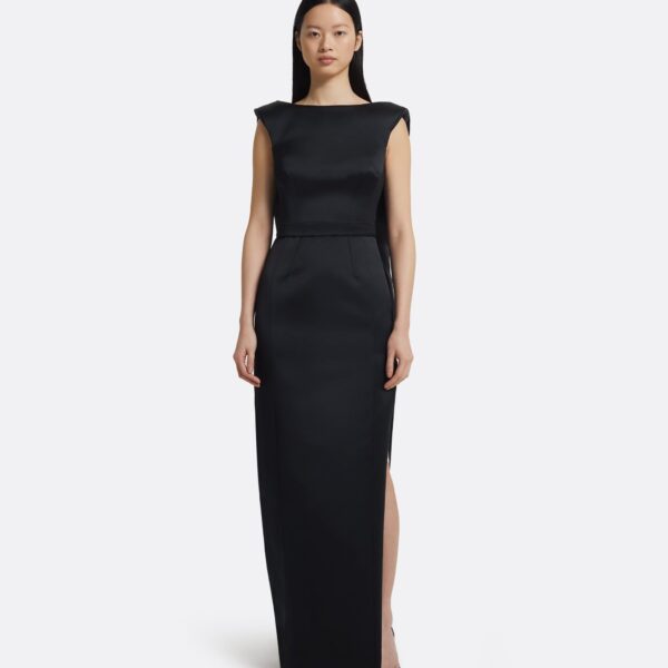 Erica Long Dress In Black by Safiyaa ‚Äì luxury dresses in Black available at Luxury Shoes 