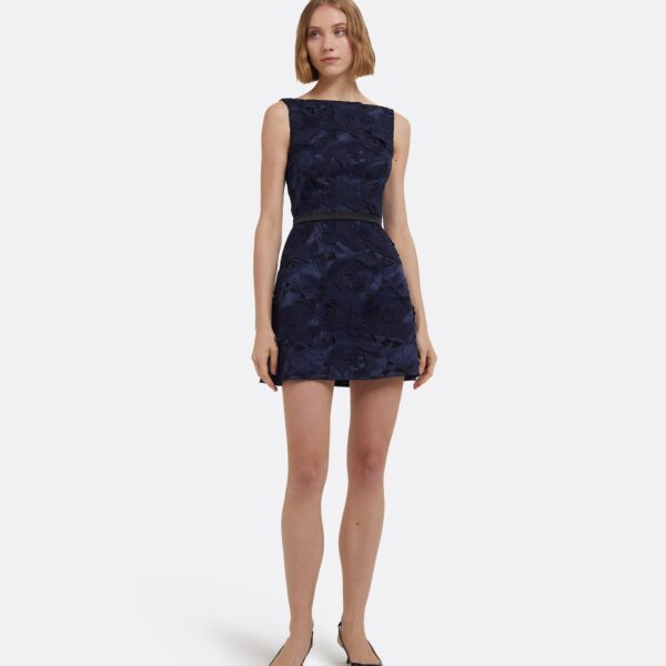 Gren Short Dress In Navy by Safiyaa ‚Äì luxury dresses in Blue available at Luxury Shoes 