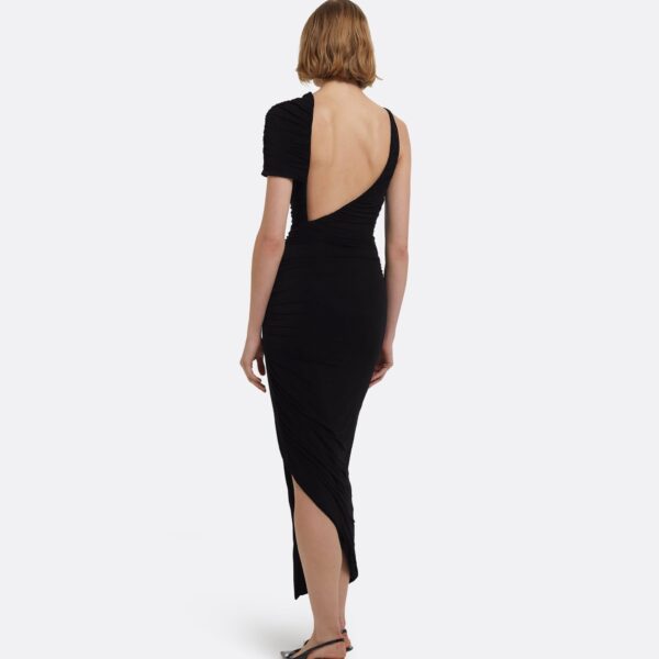 Ioni Midi Dress In Black by Safiyaa ‚Äì luxury dresses in Black available at Luxury Shoes 