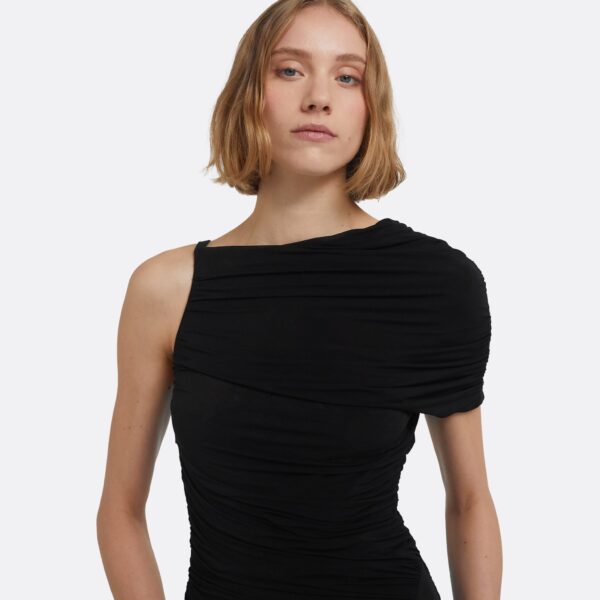 Ioni Midi Dress In Black by Safiyaa ‚Äì luxury dresses in Black available at Luxury Shoes 