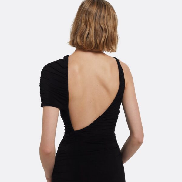 Ioni Midi Dress In Black by Safiyaa ‚Äì luxury dresses in Black available at Luxury Shoes 