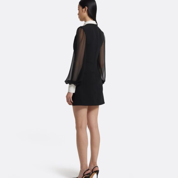 Karena Short Dress In Ivory On Black by Safiyaa ‚Äì luxury dresses in Black available at Luxury Shoes 
