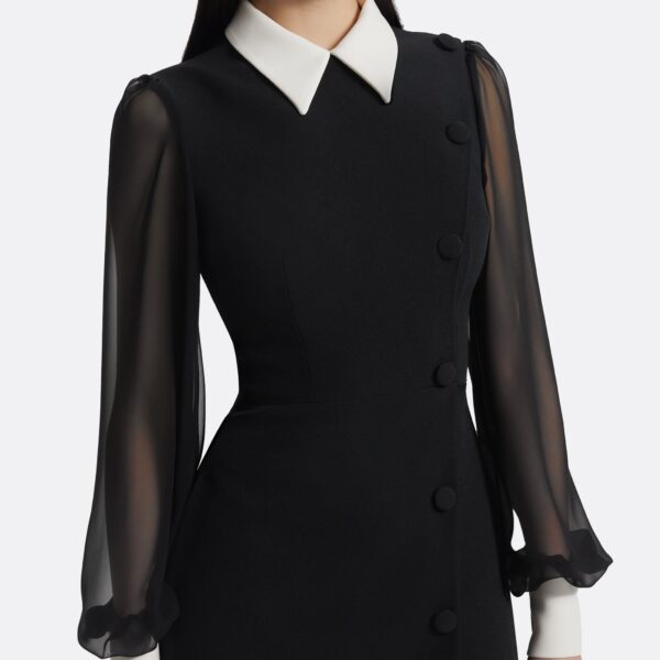 Karena Short Dress In Ivory On Black by Safiyaa ‚Äì luxury dresses in Black available at Luxury Shoes 