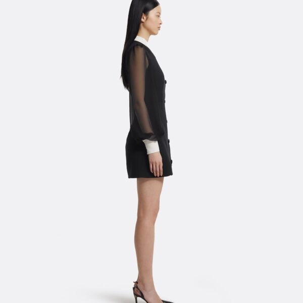 Karena Short Dress In Ivory On Black by Safiyaa ‚Äì luxury dresses in Black available at Luxury Shoes 