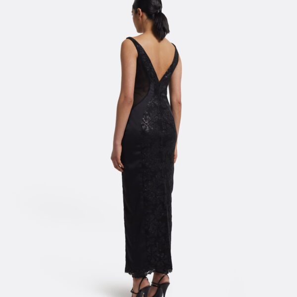Kaya Midi Dress In Black by Safiyaa ‚Äì luxury dresses in Black available at Luxury Shoes 