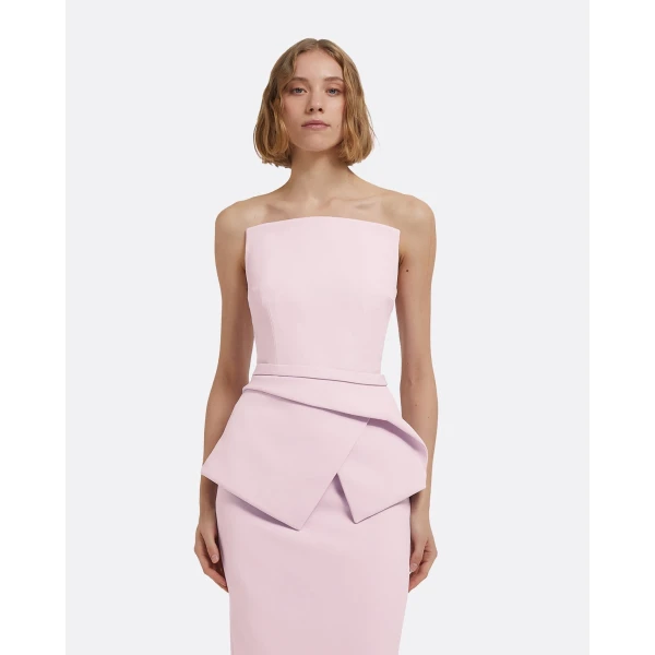 Kendall Top In Lilac Snow by Safiyaa ‚Äì luxury tops in Pink available at Luxury Shoes 