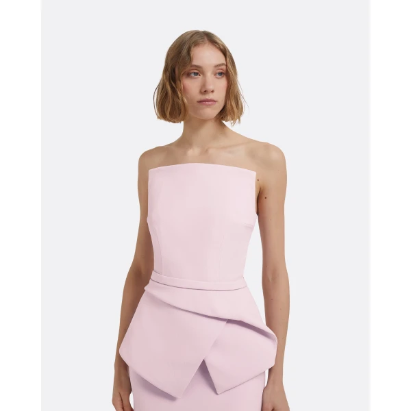 Kendall Top In Lilac Snow by Safiyaa ‚Äì luxury tops in Pink available at Luxury Shoes 