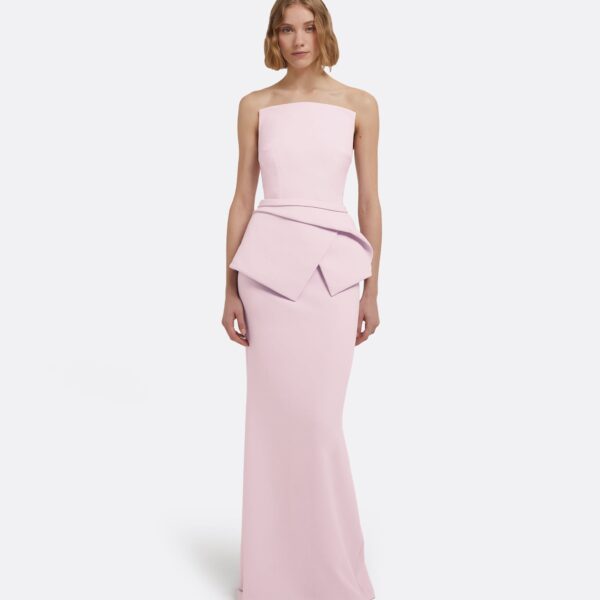 Kendra Long Dress In Lilac Snow by Safiyaa ‚Äì luxury dresses in Pink available at Luxury Shoes 