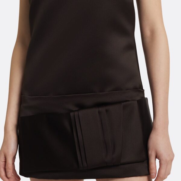 Kimora Short Dress In Peat Brown by Safiyaa ‚Äì luxury dresses in Brown available at Luxury Shoes 