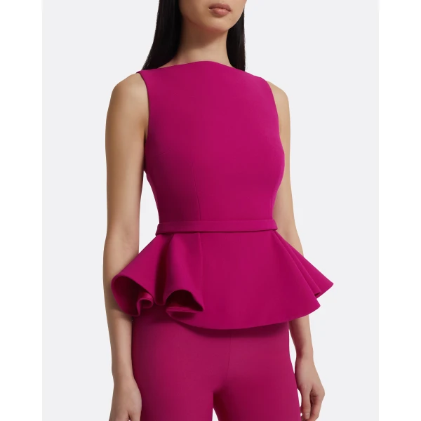Komomi Top In Fuchsia by Safiyaa ‚Äì luxury tops in Pink available at Luxury Shoes 