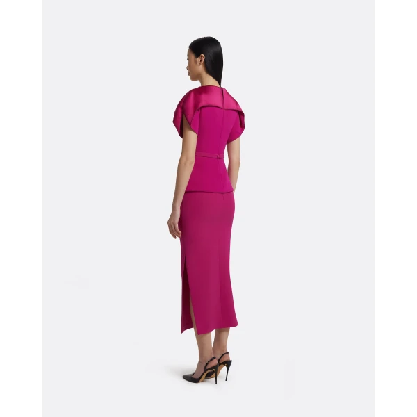 Kyoto Skirt In Fuchsia by Safiyaa ‚Äì luxury skirts in Pink available at Luxury Shoes 