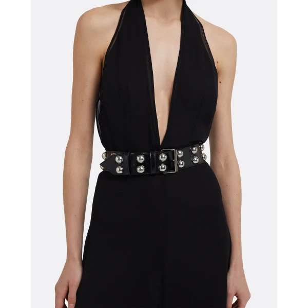Lisbeth Belt In Black by Safiyaa ‚Äì luxury belts in Black available at Luxury Shoes 