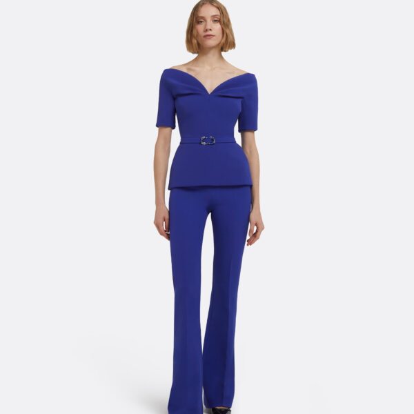 Safiyaa Lyddie Tops In Skiathos Blue With Multi-Blues Belt Top, view 3