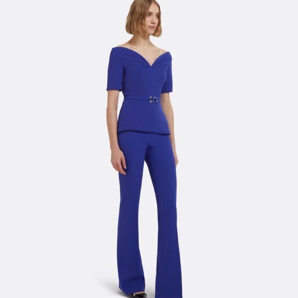 Safiyaa Lyddie Tops In Skiathos Blue With Multi-Blues Belt Top, view 4