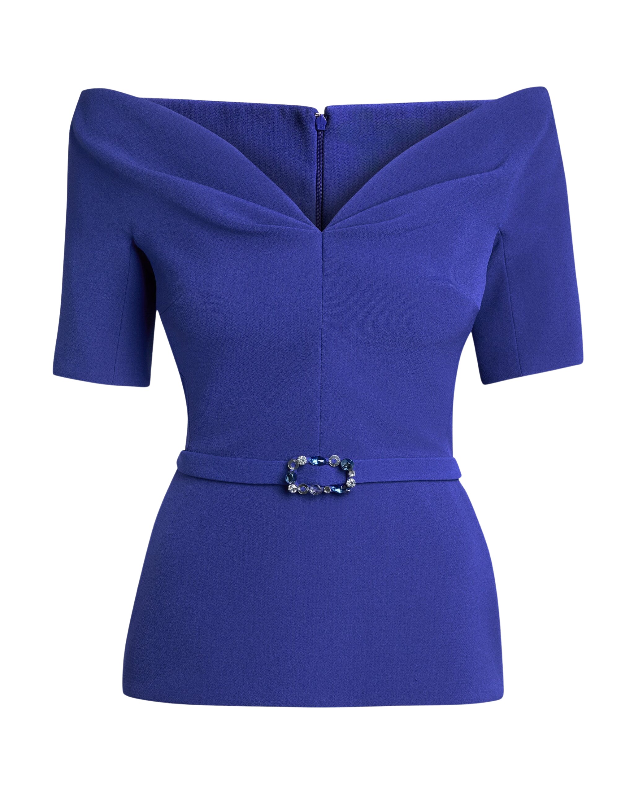 Safiyaa Lyddie Tops In Skiathos Blue With Multi-Blues Belt Top