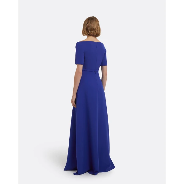 Lydia Long Dress In Skiathos Blue by Safiyaa ‚Äì luxury dresses in Blue available at Luxury Shoes 