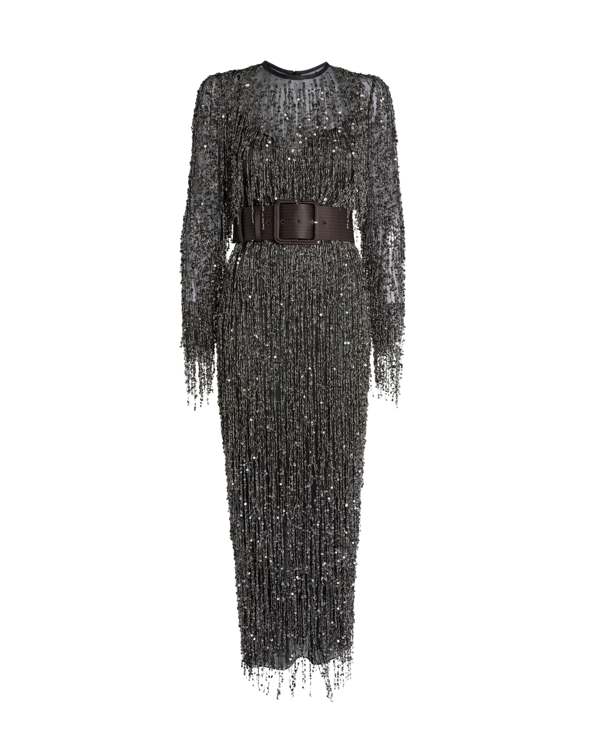 Safiyaa-Lyran-Midi-Dress-In-Peat-Brown-On-Black-With-Gunmetal-Coveti-5-scaled28907_nobg Safiyaa Dresses luxury Clothing from Luxury Handbags Marketplace