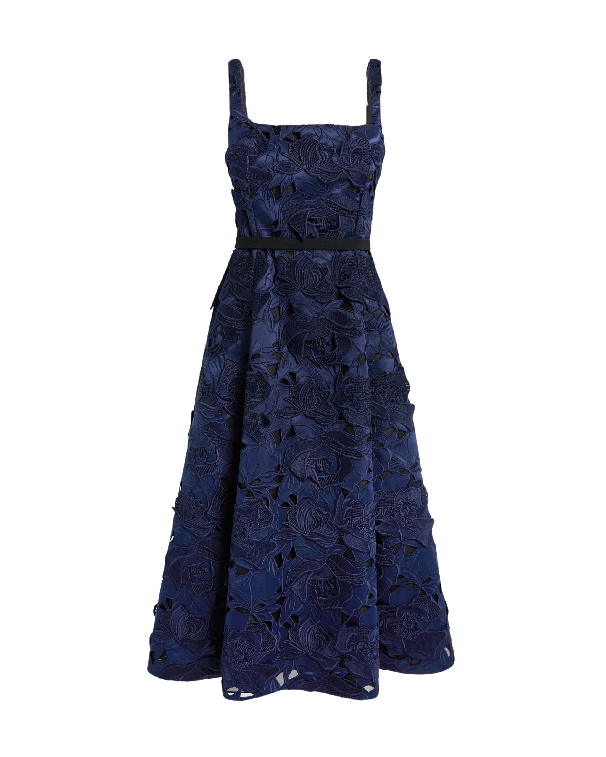 Safiyaa Marnie Midi Dress In Black And Navy