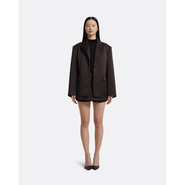 Maurissa Jacket In Peat Brown by Safiyaa ‚Äì luxury jackets in Brown available at Luxury Shoes 