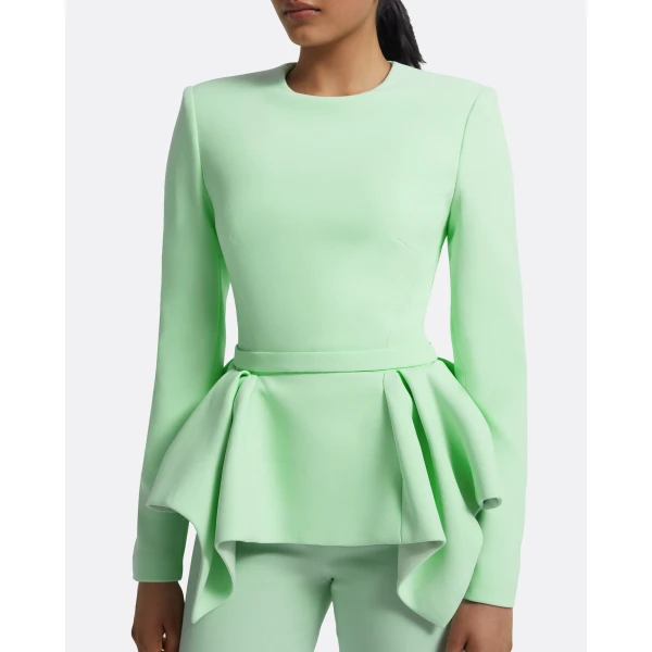 Midori Top In Brook Green by Safiyaa ‚Äì luxury tops in Green available at Luxury Shoes 