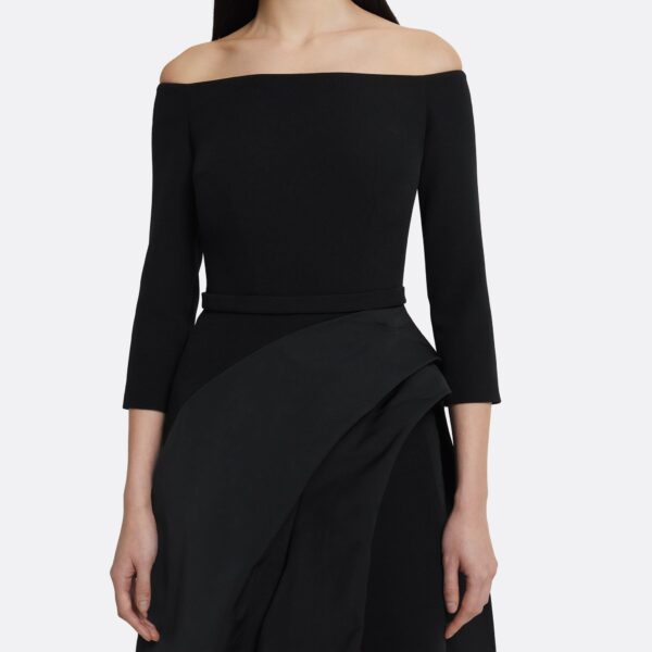 Nila Long Dress In Black by Safiyaa ‚Äì luxury dresses in Black available at Luxury Shoes 