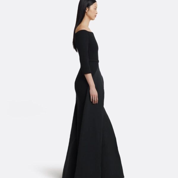 Nila Long Dress In Black by Safiyaa ‚Äì luxury dresses in Black available at Luxury Shoes 