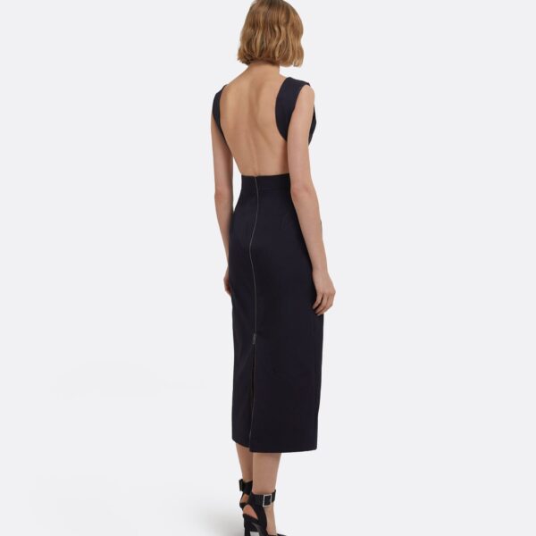 Oakley Midi Dress In Midnight Navy by Safiyaa ‚Äì luxury dresses in Blue available at Luxury Shoes 