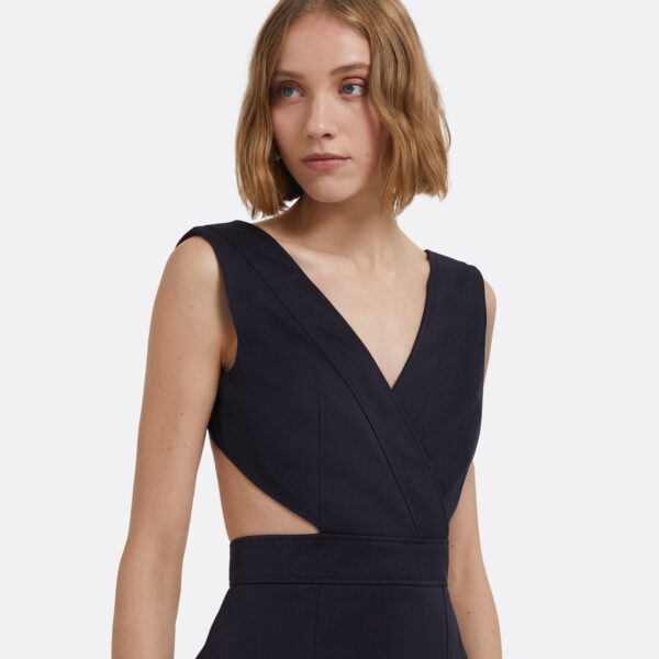 Oakley Midi Dress In Midnight Navy by Safiyaa ‚Äì luxury dresses in Blue available at Luxury Shoes 