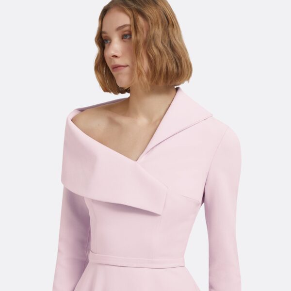 Odelle Midi Dress In Lilac Snow by Safiyaa ‚Äì luxury dresses in Pink available at Luxury Shoes 