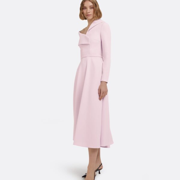 Odelle Midi Dress In Lilac Snow by Safiyaa ‚Äì luxury dresses in Pink available at Luxury Shoes 