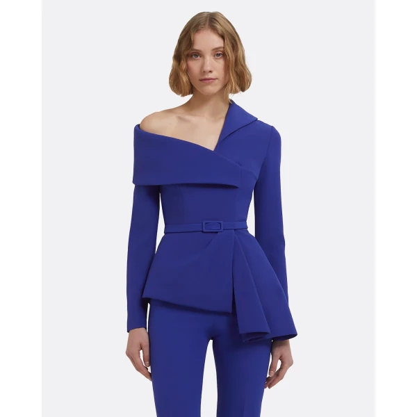 Odessa Tops In Skiathos Blue by Safiyaa ‚Äì luxury tops in Blue available at Luxury Shoes 