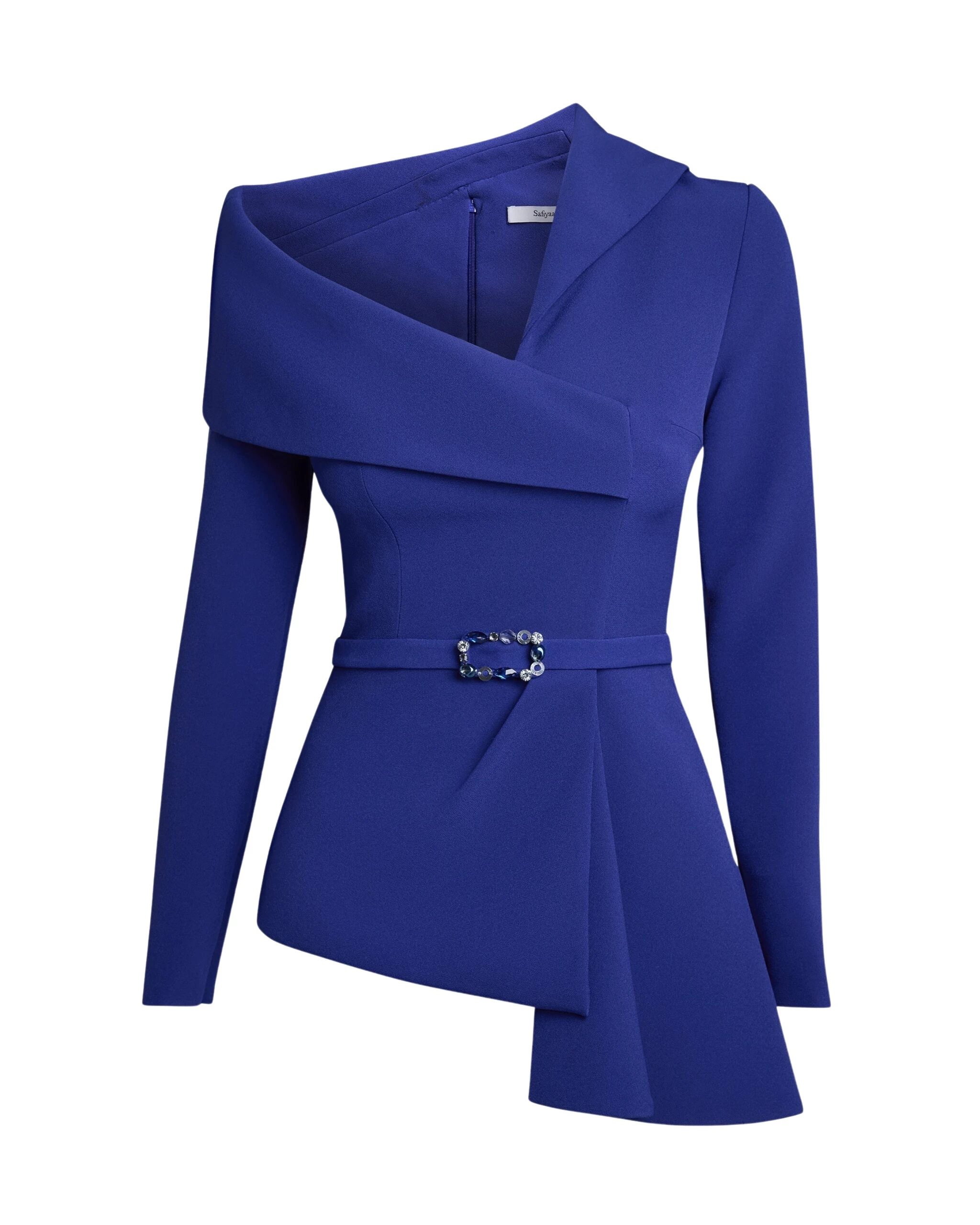 Safiyaa-Odessa-Tops-In-Skiathos-Blue-With-Multi-Blues-Belt-Coveti-6-scaled98145_nobg Safiyaa Tops luxury Clothing from Luxury Handbags Marketplace