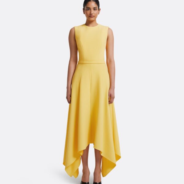 Okimi Dress In Aspen Gold by Safiyaa ‚Äì luxury dresses in Gold available at Luxury Shoes 