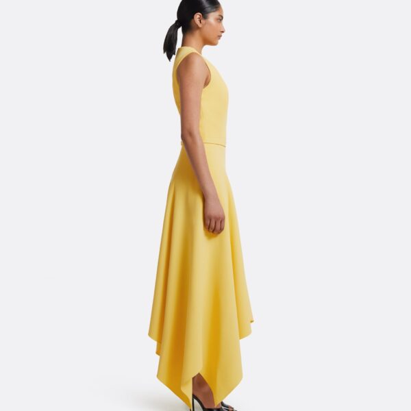 Okimi Dress In Aspen Gold by Safiyaa ‚Äì luxury dresses in Gold available at Luxury Shoes 