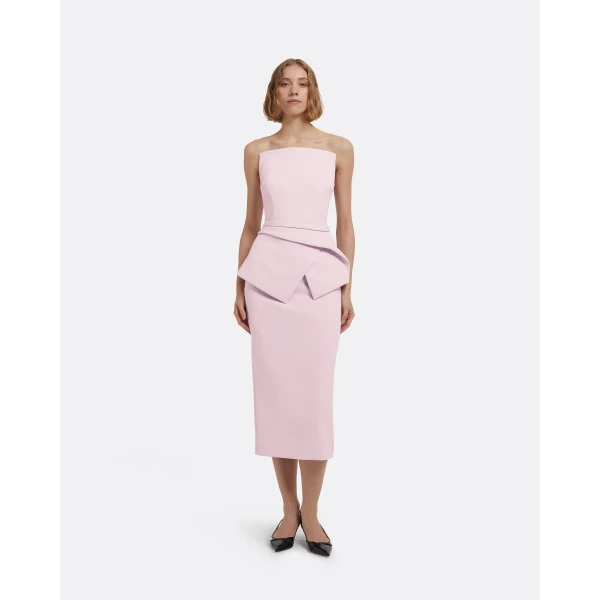 Pomona Midi Skirt In Lilac Snow by Safiyaa ‚Äì luxury skirts in Pink available at Luxury Shoes 