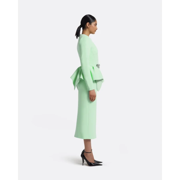 Pomona Skirt In Brook Green by Safiyaa ‚Äì luxury skirts in Green available at Luxury Shoes 