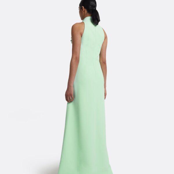 Priscilla Long Dress In Brook Green With Silver by Safiyaa ‚Äì luxury dresses in Green available at Luxury Shoes 