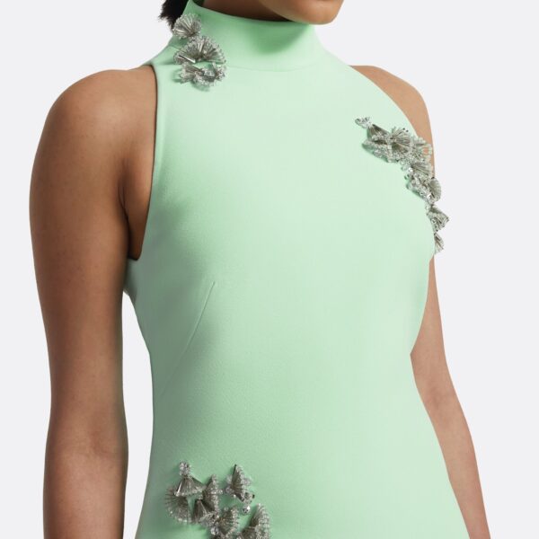 Priscilla Long Dress In Brook Green With Silver by Safiyaa ‚Äì luxury dresses in Green available at Luxury Shoes 