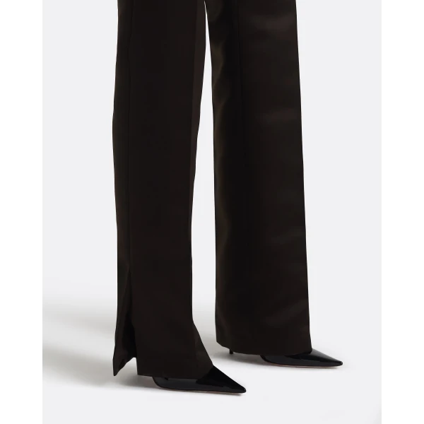 Rikina Trousers In Peat Brown by Safiyaa ‚Äì luxury pants in Brown available at Luxury Shoes 