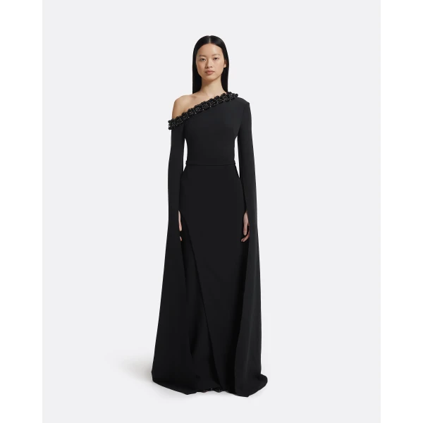 Rinna Long Dress In Black by Safiyaa ‚Äì luxury dresses in Black available at Luxury Shoes 